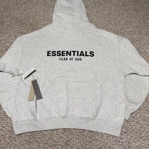 Fear of God Essentials Light Gray Hoodie